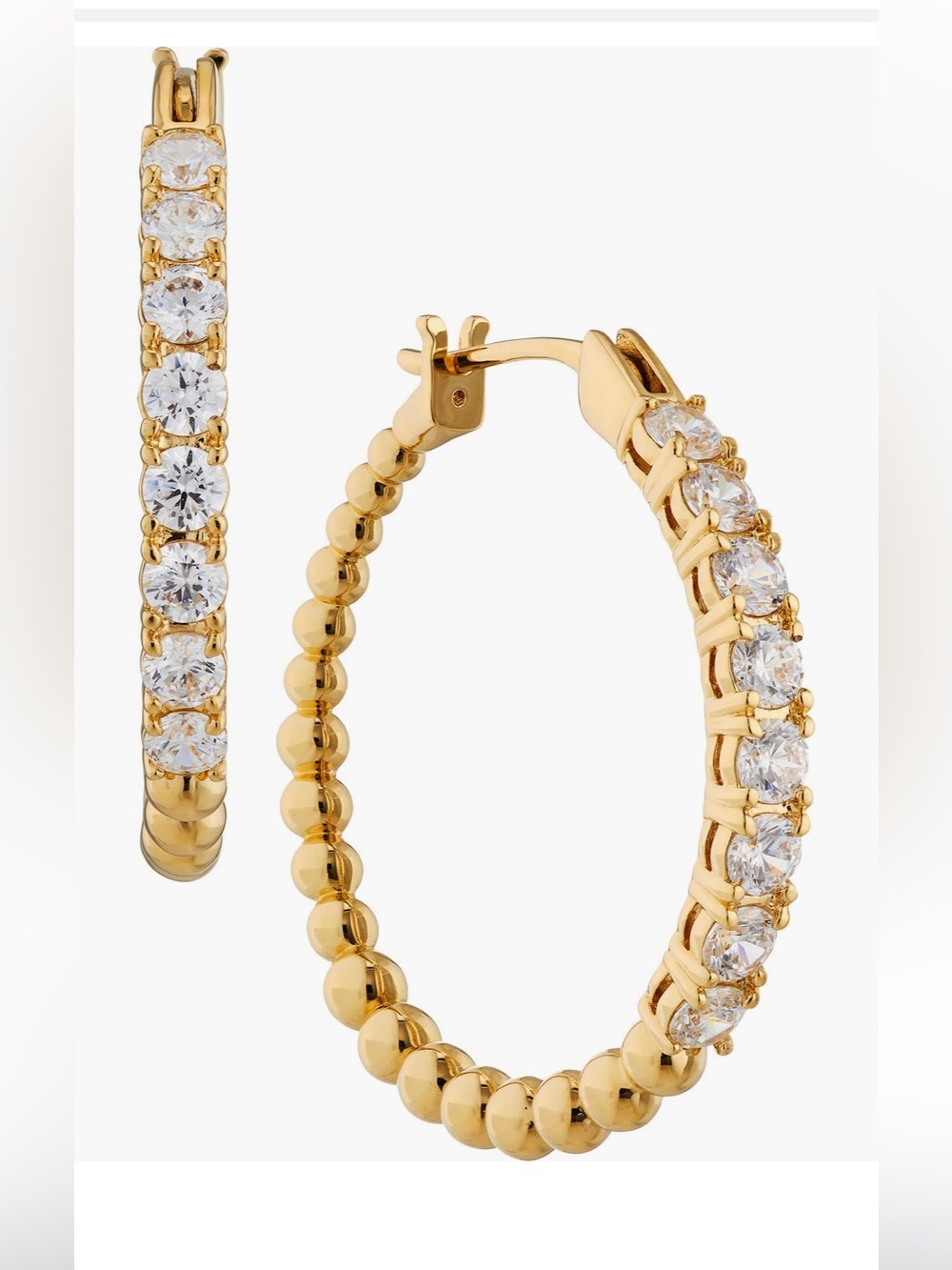 EUC Nordstrom Nadri 3.36 carat CZ Hoop Earrings Worn 1x Retail $65